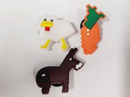 Chicken Carrot and Donkey Video Game Theme Shoe Charms Super Cute Multic... - $4.45