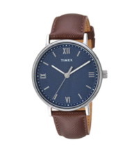 Timex Men&#39;s TW2T34800 Southview 41mm Brown/Silver/Blue Leather Strap Watch  - £39.36 GBP