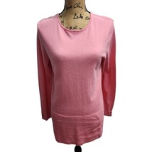 J. Jill Soft Pink Long Sleeve Crewneck Sweater Cotton Blend Casual Comfort - $23.36