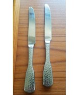 Lot of 2 (two) The Cellar CLF9 Dinner Knives 9 1/4” Hammered Stainless F... - £10.65 GBP
