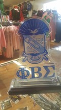 Phi Beta Sigma Fraternity Desktop Plaque Letters Divine 9 Office Decor Plaque - £27.50 GBP