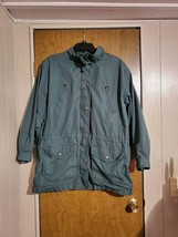 Medium Eddie Bauer Vintage Green Flannel Parka Chore Jacket - £10.65 GBP