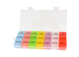 Assured 7-Day Pill Organizer Colored Plastic With Clear Case, Three Times A Day - £10.86 GBP