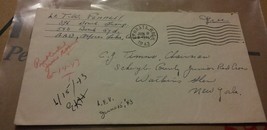 000 1943 WWII Soldire Free Mail Washington to New York  Envelope Lt. Fen... - $5.25