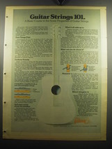 1975 Gibson Guitar Strings Ad - Strings 101. A basic course in sonic properties - £14.45 GBP