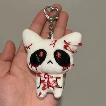 Creepy Cute Goth Cat Plush Keychain – Horror Kawaii Plushie with Safety ... - $15.00