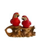 Vintage Parrot Salt &amp; Pepper Shakers w Base Ceramic Birds Japan SEAX Sty... - $36.00