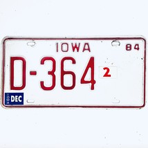 1984 United States Iowa Base Dealer License Plate D-364 2 - £14.81 GBP