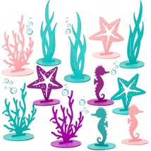 24 Pcs Mermaid Birthday Decorations Felt Table Centerpiece Under The Sea Party D - £26.95 GBP