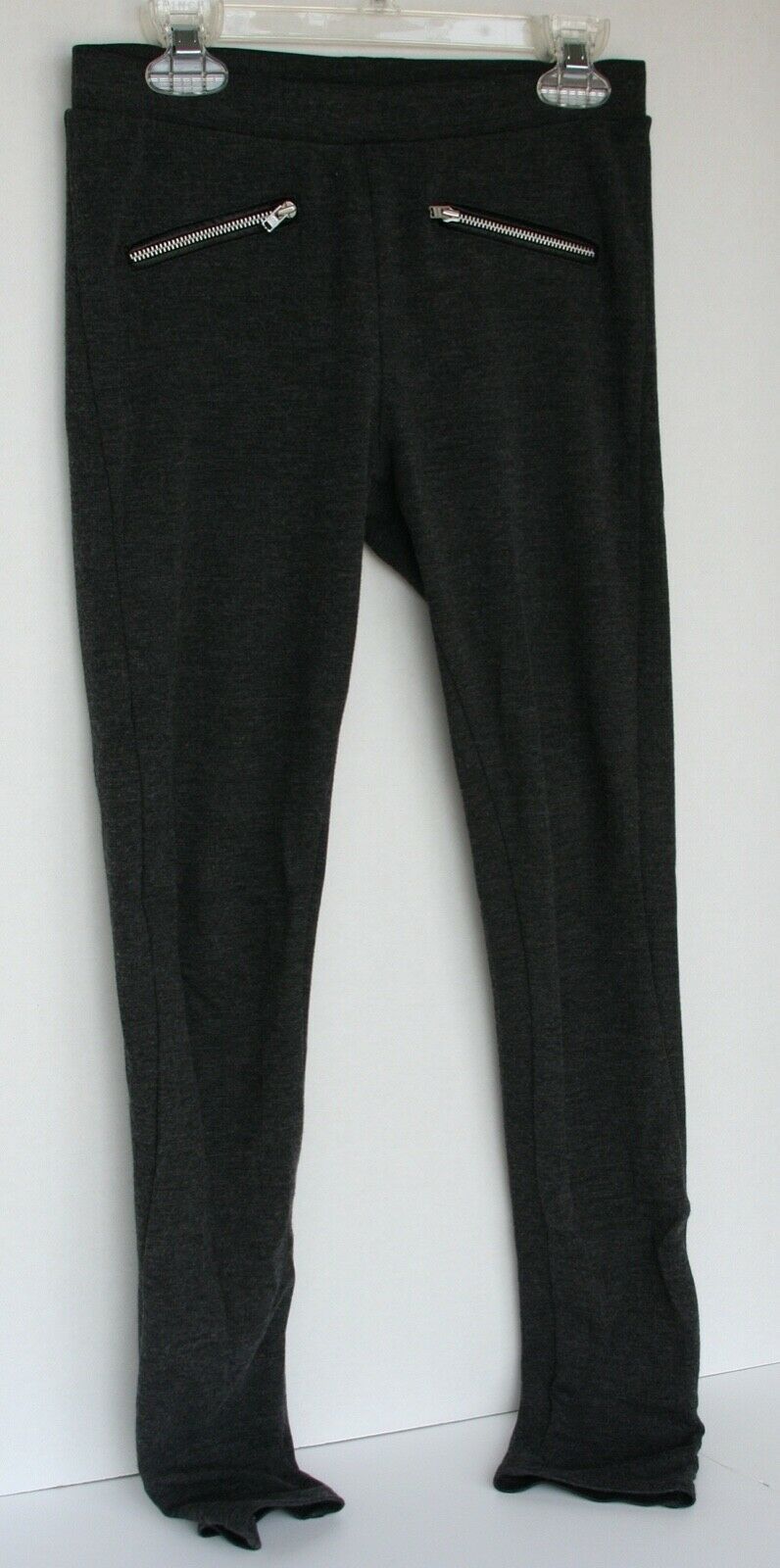 H&M Charcoal Gray Skinny Slim Pants with Front Zipper Pull On Girls 12-13 years - $11.87