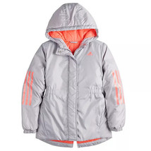 Adidas Girl&#39;s Insulated Gray and peach Jacket AP4515 Size X-Small - £48.98 GBP