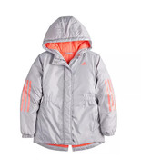Adidas Girl&#39;s Insulated Gray and peach Jacket AP4515 Size X-Small - £48.41 GBP