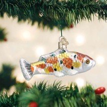 Old World Christmas Koi Fish Yellow Spots Glass Christmas Ornament 12620 - £15.09 GBP