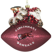 Cincinnati Bengals Ornament 5 1/2 Inch Peggy Abrams Glass Football CO - €31,55 EUR