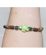 Turtle Wood and  Glass Beads Adjustable Hemp Bracelet    handmade jewelr... - $13.66 CAD
