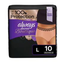 Ten (10) Always Discreet Boutique ~ Women Incontinence Underwear ~ Large - £17.52 GBP