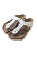 Birkenstock Women&#39;s Papillio Gizeh Platform Sandals Slides White Birko-Flor Sz 7 - £31.64 GBP