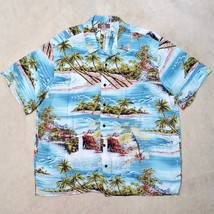 Vintage Kalaheo Hawaiian Aloha Tropical Beach Palm Tree Shirt - Mens 2XL - £19.51 GBP
