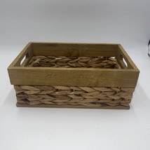 Harry and David Wooden Wood &amp; Straw Basket Gift Containter 12&quot; x 7 1/2 x 4 1/2&quot; - £10.08 GBP
