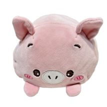 Pink Pig Plush Squishy Stuffed Animal Pillow Very Soft 8&quot; Embroidered Face - £8.55 GBP