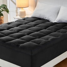 Cymula Queen Mattress Topper, Black Mattress Pad Bed Topper Cover, Extra... - $77.96
