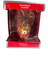 Grandson Christmas Tree Ornament American Heirloom Teddy Bear Baseball C... - $14.84