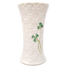 Belleek Colleen Basket Weave Mini Shamrock Porcelain Vase Castle 4th Edition - £27.69 GBP