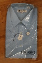 Vtg Deadstock Ted Lapidus Monsieur 15.5 Blue Short Sleeve Shirt - £18.60 GBP