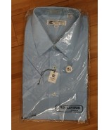 Vtg Deadstock Ted Lapidus Monsieur 15.5 Blue Short Sleeve Shirt - £18.36 GBP