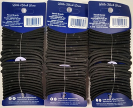 Lot of 3 Goody Ouchless Womens Elastic Hair Tie 30 Count Black  for Medi... - £12.57 GBP