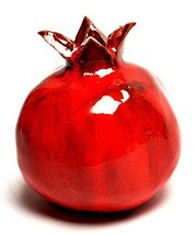 Large Size Of Red Pomegranate Hands Made Art Ceramic - $651.04 MXN