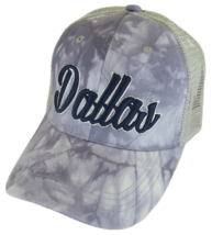 Dallas City Name Tie Dye Summer Mesh Adjustable Baseball Cap (Gray) - £13.51 GBP
