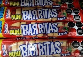 MARINELA STRAWBERRY BARS ( BARRITAS FRESA ) 3 PACKS OF 222g WITH 18 COOK... - $23.75