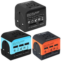 3 Pcs Multi Plug Outlet Power Travel Adapter Wall Plug 3/4 USB Cube Charge - £34.47 GBP