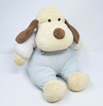 11&quot; Baby Ganz 2000 Tan Puppy Dog Blue Pajamas Stuffed Animal Plush Toy Rattle - £52.38 GBP