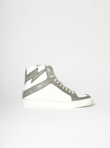 Zadig &amp; Voltaire women&#39;s high flash infinity patent sneakers in White/Si... - $261.00