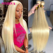 613 Blonde Hair Bundles Brazilian Hair Weave Bundles 100% Honey Blonde Straight  - £12.15 GBP+