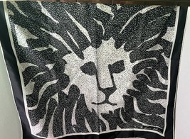 Anne Klein Vintage 100% Silk Iconic Lion Scarf Color: Black/White - £35.90 GBP