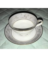 Noritake Vintage Chelsea Pattern 5822 Cup &amp; Saucer, White Flowers on Gra... - £11.85 GBP