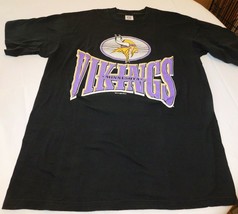 Minnesota Vikings Mens Short Sleeve T Shirt XL xlarge Logo 7 Black EUC - £16.16 GBP