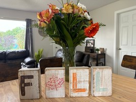 FALL Wood Blocks – Hand Crafted Autumn Decor – Made in Canada - $10.33