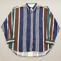 Vtg 90&#39;s Button Down Striped Shirt Ziza Mens Size XL Colorful 100% Cotton Retro - £18.42 GBP