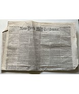 Civil War Era Newspaper January 10, 1863, New York Tribune on Vellum Lik... - $41.03 CAD