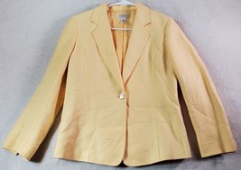 Talbots Blazer Jacket Women Petite 6 Yellow Long Sleeve Single Breasted 1 Button - £19.87 GBP
