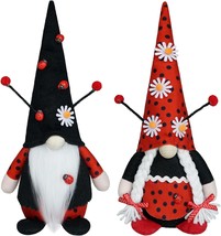 2Pack Spring Ladybug Gnomes Decorations Home Kitchen Table Tiered Tray Decor Sum - $37.39