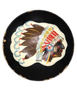 Vtg Lacquer Bowl Hand Painted Kansas Native American Indian Chief Japan - $25.00