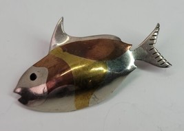 VTG Taxco Mexico Sterling Silver 925 Fish Pin Brooch Tropical Beach Ocean Rare - £26.77 GBP