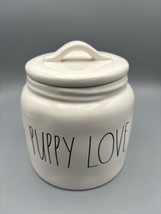 Rae Dunn White Black Puppy Love Treat Jar Canister Crown Topper Lid - $23.41