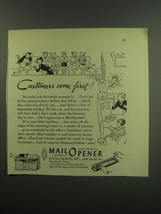 1949 Pitney-Bowes MailOpener Ad - Customers come first! - $18.49