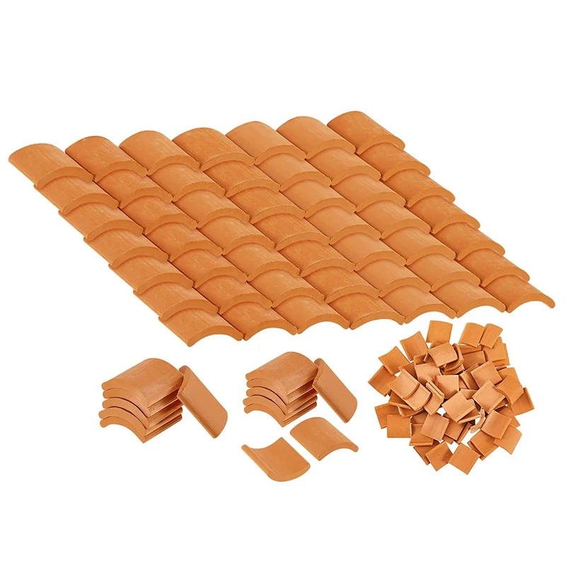 100 Pcs Roof Tiles Building Set Miniature Tiles Mini Dollhouse Shingles Fake - £12.31 GBP